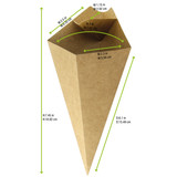 Kraft Paper Cones with Built in Dipping Sauce Compartment - 5oz L:7.5in W:4.5in - 500 pcs