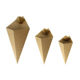 Kraft Paper Cones with Built in Dipping Sauce Compartment - 14oz L:11in W:6.5in - 500 pcs