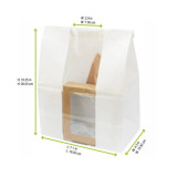 Long White SOS Bag with Window - W:7.1in Gusset:4.3in H:10.4in - 500 pcs