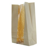 Long Brown SOS Bag with Window - W:8.9in Gusset:4.7in H:10.8in - 500 pcs