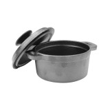 Mini Reusable Round Cast Iron Casserole with Lid - 8 oz D:4in - 6 pcs