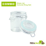 Glass Seal Jar With Light Blue Seal Rings - 1.5oz