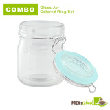 Glass Seal Jar With Light Blue Seal Rings - 5oz