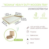 NOAH54 Heavy Duty Wooden Tray - Top:L:22.7in W:15.7in Bottom:L:21.9in W:14.4in H:2.75in - 10 pcs