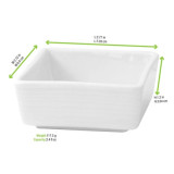 Mini Reusable White Square Porcelain Sauce Dish - 2oz L:2.8in W:2.8in H:1.2in - 24 pcs