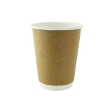 Double Wall Kraft Compostable Paper Cup - 10oz D:3.5in H:3.7in - 500 pcs