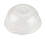 Clear Compostable Dome Lid with Round Hole for 210GPLA360 & 210GPLA450 & 210GPLA560 & 210GPLA670 - D:3.78in - 1000 pcs