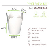 White Pasta Box - 16oz D:3.1in H:4in - 500 pcs