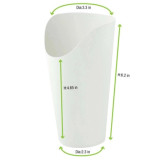 White Kraft Wrap Cup - 14oz H:6.3 D:2.36in - 1000 pcs