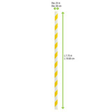 Durable Yellow & White Striped Paper Straws - Unwrapped - D:0.2in L:7.75in - 3000 pcs