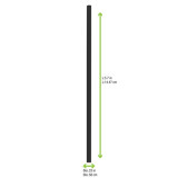 Durable Solid Black Cocktail Paper Straws - Unwrapped - D:0.2in H:5.7in - 3000 pcs
