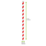 Durable Red & White Striped Cocktail Paper Straws - Unwrapped - D:0.2in H:5.7in - 3000 pcs