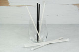 Durable Solid Black Paper Straws - Unwrapped - D:0.2in L:7.75in - 3000 pcs