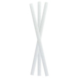 Durable Solid White Smoothie Paper Straws - Unwrapped - D:0.3in L:7.75in - 3000 pcs