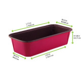 Free Standing Rectangular Pink Paper Baking Mold - 25oz L:6.3in W:2.5in H:2in - 200 pcs