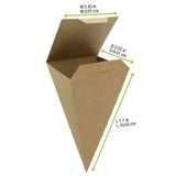 Closeable Kraft Snack Cone - 18oz L:3.5in W:3.5in L:7.5 in - 400 pcs