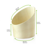 Slanted Wood Cup - 7oz D:3.1in H:3.4in - 100 pcs