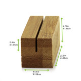 Bamboo Reusable Square Card Holder - L:2.2in W:0.8in H:0.8in - 100 pcs