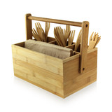 Bamboo Reusable Tool Box - L:9in W:5.8in H:4.2in with Handle Up:7.75in - 2 pcs