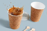 Insulated Corked Coffee Cup -12oz Dia:3.45in H:4.3in
