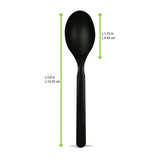 Compostable & Heat Proof Corn - Black Spoon - L:6in - 1000 pcs