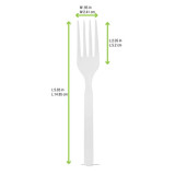 Unwrapped Compostable & Heat Proof Corn - White Fork - L:6in - 1000 pcs