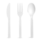 Unwrapped Compostable & Heat Proof Corn - White Fork - L:6in - 1000 pcs