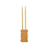 Mbola Double Prong Bamboo Skewer With Block End - L:4in