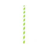 Durable Lime Green & White Striped Giant Smoothie Paper Straws - Unwrapped - D:0.3in L:7.75in - 3000 pcs
