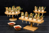 10 Holes Bamboo Cone and Temaki Display - D:7.1in H:3.65in - 2 pcs