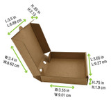 Mini Kraft Cardboard Pizza Box - L:3.5in W:3.5in H:0.8in - 500 pcs