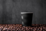Compostable Rippled Black Cup - 8oz D:3.1 H:3.6in - 1000 pcs