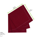 Luxury Red Wine Cotton Table Napkin. - L:15.8in W:15.8in - 100 pcs