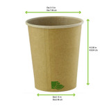 Zen Kraft Recyclable Paper Cup - 8oz D:3.15in H:3.6in - 1000 pcs.