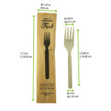 Compostable & Heat Proof Corn - Bamboo Fiber Fork Individually Wrapped In a Paper Wrapper - L:6in W:1.97in - 500 pcs