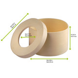 Round Wooden Box with Window Lid - 13oz D:3.7in - 100 pcs