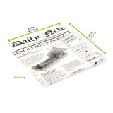 2CHPAPNEWS17G - White Bag Opens 2 Sides with Newspaper Design - L:6.7in W:6.7in - 1000 pcs