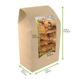 Brown Wrap/Cookie Sleeve with Window - 24oz L:5.9in W:3.7in H:1.9in - 600 pcs