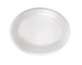 White Oval Sugarcane Plate - L:12.2in W:9.4in H:0.82in - 500 pcs