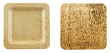 Square Bamboo Leaf Double Layer Plate - L:4.7in W:4.7in H:0.45in - 100 pcs