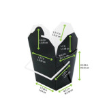 Black Take Out Box with Handle - 16oz L:3.75in W:2.75in H:3.5in - 450 pcs