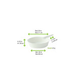 Bio n Chic Shallow pan White Sugarcane Dish - 1.5oz D:2.2in L:3.6in H:0.6in - 300 pcs