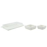 Sugarcane Bento Box Tray with 2 White Window Box Compartments   - 200 VIP Set