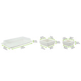 Sugarcane Bento Box Tray with 2 White Window Box Compartments   - 200 VIP Set