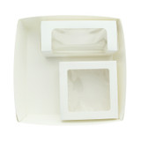 White Square Window Bento Box with 2 Compartments  - 200 VIP Set