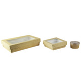 Kraft Rectangular Bento Box with 3 Compartments - 1000 VIP Set