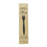 Heavy Weight Wooden Fork Wrapped in Paper Wrapper - 7.3in
