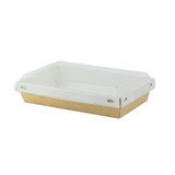 Laminated Kraft Box with Clear PET Lid - 16oz L:6.7in W:4.3in H:1.4in - 100 pcs