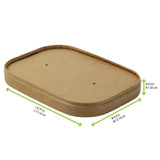 Rectangular Kraft Lid with lamination for the 210PCREC range - L:6.8in W:4.8in H:0.4in - 200 pcs