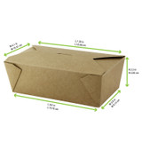 Kraft Meal Box - 32oz L:7.2in W:4.1in H:2.4in - 250 pcs